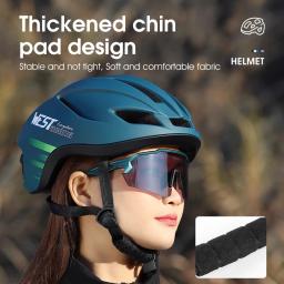 Oeste ciclismo-capacete de ciclismo com luzes traseiras led para homens e mulheres, tampas de segurança aerodinâmica, scooter elétrico, mtb, bicicleta de estrada - Image 6