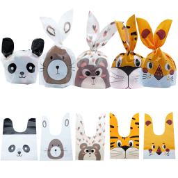 10/20 pces plástico caixa de doces animais sacos de orelha de coelho para crianças festa de aniversário biscoitos presentes de cozimento suprimentos de empacotamento - Image 4