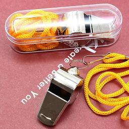Apito esporte profissional, metal alto, aço inoxidável, portátil, futebol, futebol, apitos árbitro com corda - Image 4