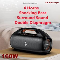 Alto-falante Bluetooth portátil, caixa de som de alta potência Subwoofer impermeável ao ar livre, 360 Omnidirectional Sound Wave Column, cartão TF, 160W - Image 1