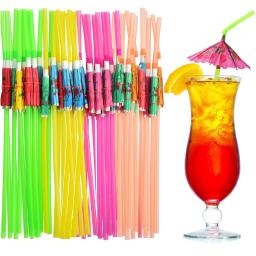 50 canudos para beber guarda-sol guarda-chuva, coquetel de praia havaiano luau decorações de festa suprimentos - Image 1