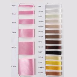 Fita de seda cetim para artesanato suprimentos, ampla Valentine Rose Gold, preto, Borgonha, prata, vermelho, rosa Cor Gift Wrap Fita 50Yards - Image 2