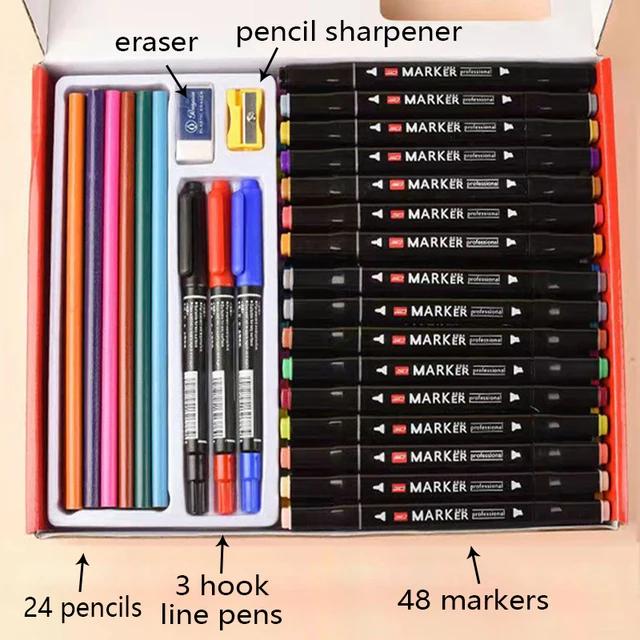 Conjunto de Canetas Brush com 168 Cores para Artistas - Ideal para Pintura, Desenho e Manga, Material de Arte Escolar e Papelaria Coreana