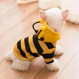 Fato de transformação de abelhas para cães, roupas para schnauzer, pelúcia, cachorrinho pequeno, gato, capuz, outono e inverno, 1pc - Image 2