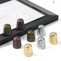 Anel de dedal antigo para trabalho manual, protetor retrô, dedal de agulha, artesanato de agulhas, bricolage doméstico, acessórios de costura - Image 1