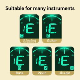 Digital Clip-on Guitar Tuner, eletrônico, calibração, guitarra, baixo, cavaquinho, violino, bandolim, acústica, AT-01A - Image 2