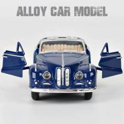 Modelo de carro diecast vintage, réplica miniatura do veículo, clássico puxar para trás, liga, coleção, decorar presentes, criança, 1:32 - Image 6