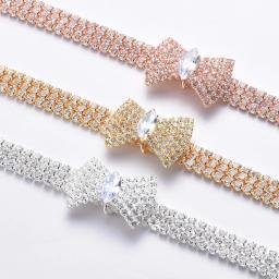 Ajustável Pet Colar com Diamante Zircão Osso Pingente, Luxo Metal Cobre Filhote de Cachorro Coleiras, Cão Suprimentos, Coleira Jóias, Gato - Image 4