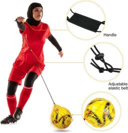 Solo Soccer Kick Trainer Bola De Futebol, Elastic Training Net, Equipamento De Treinamento Acessórios, Se Encaixa Bola Tamanho 3, 4, 5 - Image 3