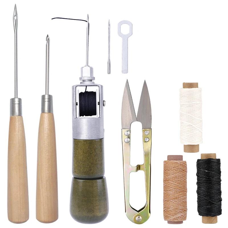 IMZAY Conjunto De Ferramentas De Costura De Couro Máquina De Costura Manual Kit Speedy Stitcher Tesoura De Fio De Linha Encerada Ferramenta De Artesanato De Reparação De Couro - Image 1