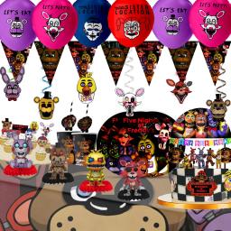 Fnaf freddy engraçado decorações de festa talheres copo prato guardanapo adesivo toalha de mesa balões fundo crianças suprimentos de chá de bebê - Image 1