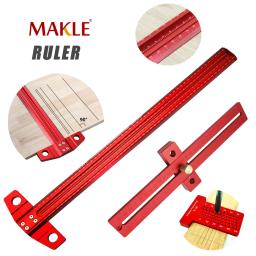 MAKLE-Woodworking Line Scriber T-Type Régua, Medidor De Marcação, Ferramentas De Medição, Liga De Alumínio, Medidor De Marcação, 60, 300, 400, 500, 600 - Image 1