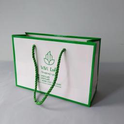 Sacos de papelão com logotipo saco de compras diy personalizado saco de papel sacola de presente com alça de fita para o festival de compras boutique - Image 4