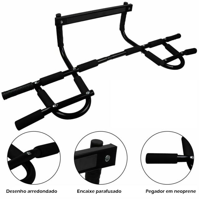 Barra de Porta Multifuncional para Exercícios em Casa - Musculação, Calistenia e Flexões GT368 Lorben