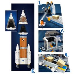 Blocos de construção de brinquedo, crianças, transportadora de satélite, lançamento de foguete, modelo de blocos de construção, veículo de astronauta - Image 6