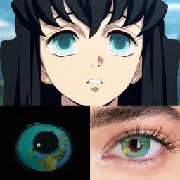 Bio-essência 1 par cosplay cor lentes de contato nezuko cosplay anime olho contatos rosa azul lentes lente de contato demônio slayer ume - Image 4