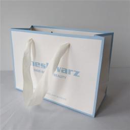 Sacos de papelão com logotipo saco de compras diy personalizado saco de papel sacola de presente com alça de fita para o festival de compras boutique - Image 3