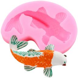 Molde de silicone em forma de peixe 3d, artesanato, faça você mesmo, carpas, fondant, cobertura de cupcake, bolo de chocolate, ferramentas de decoração, argila, moldes de resina - Image 1