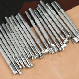 Ferramentas de carimbo de couro artesanal selo escultura metal processamento couro sela printinting artesanato conjunto de ferramentas - Image 3