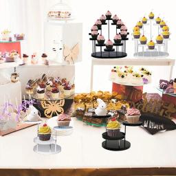 Acrílico cupcake expositor preto transparente festa de aniversário decorações de casamento para mesas sobremesa rack bolo suporte ferramentas - Image 6