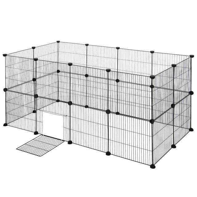 Cercadinho de Metal DIY para Animais de Estimação: Corrida Segura com Portas para Gatinhos, Cachorrinhos e Coelhos