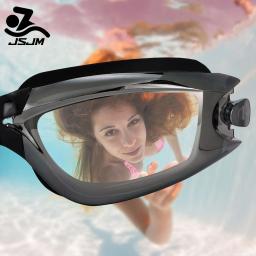 JSJM-óculos de natação de silicone ajustável para homens e mulheres, óculos de natação profissional anti-nevoeiro lente de proteção UV impermeável, adulto, novo - Image 2