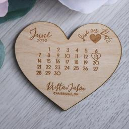 Lembranças de casamento, calendário gravado, presentes de casamento para convidados, decoração de lembrança de casamento, imãs de madeira personalizados - Image 2