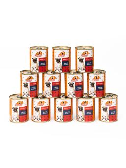Alimentos enlatados profifeed para cães carne sortidas 340g, 12 peças. - Image 1