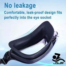 JSJM-óculos de natação de silicone ajustável para homens e mulheres, óculos de natação profissional anti-nevoeiro lente de proteção UV impermeável, adulto, novo - Image 3