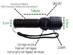 Lanterna Tatica Com Mira Laser P/Arma + Luz Led Verde Com Zoom Longa Distancia Jws - Image 2