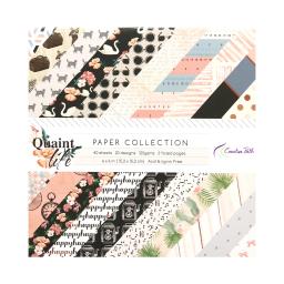 Papel de decoração para scrapbooking, padrão para artesanato, composto por um lado com designs - Image 1