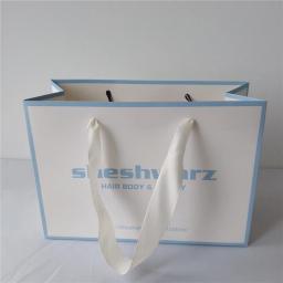 Sacos de papelão com logotipo saco de compras diy personalizado saco de papel sacola de presente com alça de fita para o festival de compras boutique - Image 5