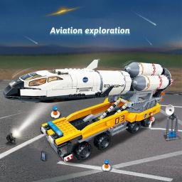 Blocos de construção de brinquedo, crianças, transportadora de satélite, lançamento de foguete, modelo de blocos de construção, veículo de astronauta - Image 4