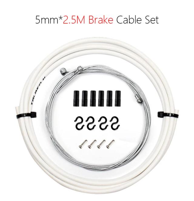 Conjunto de cabos para freio e desviador de bicicleta de estrada e MTB, 2,5m, 4mm/5mm
