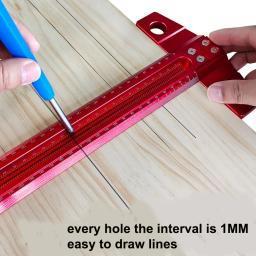MAKLE-Woodworking Line Scriber T-Type Régua, Medidor De Marcação, Ferramentas De Medição, Liga De Alumínio, Medidor De Marcação, 60, 300, 400, 500, 600 - Image 4