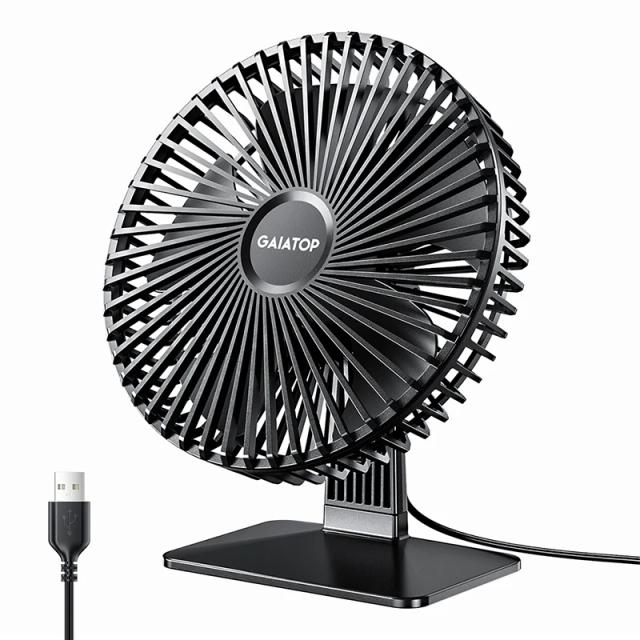 GAIATOP Ventilador de Mesa USB Portátil Ajustável 90° 3 Velocidades Silencioso