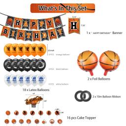 Basquete tema festa decoração conjunto, puxar bandeira, cartão do bolo, balão, menino layout suprimentos, esportes - Image 5