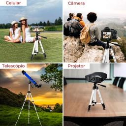 Tripé Universal altura ajustavel Portátil Profissional Telescópico Para Câmera Gopro Celular Smartphone Fotografia Vídeos 3110 - Image 5
