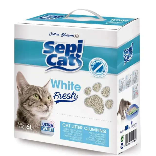 Areia Absorvente Branca para Gatos - Litter Cat de 6 Litros com Frescor Duradouro