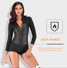 Neoprene 2mm mulher wetsuit anti-uv mergulho terno manga longa de uma peça kitesurfing caça submarina terno seco caiaque sexy maiô - Image 3