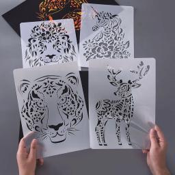 A4 Stencils para Pintura, Artesanato DIY, Série Animal, Scrapbook, Parede Grande de Madeira, Piso De Vidro Tecido, Art Template, Cartão de estampagem - Image 1