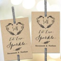 100 pces brilho/sparkler vara tags personalizado casamento fogos de artifício tags deixe o amor brilhar - Image 5