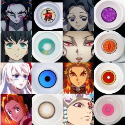 Bio-essência 1 par cosplay cor lentes de contato nezuko cosplay anime olho contatos rosa azul lentes lente de contato demônio slayer ume - Image 1