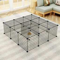 Pet cercadinho de metal cerca com porta, DIY gaiola casa para pequenos animais, gaiola dobrável, cobaias, hamster, coelho, cachorro, 36pcs - Image 4