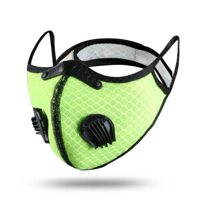 Máscara Facial Esportiva com Filtro PM 2.5 em Carvão Ativado - Lavável, Reusável e Anti Poeira