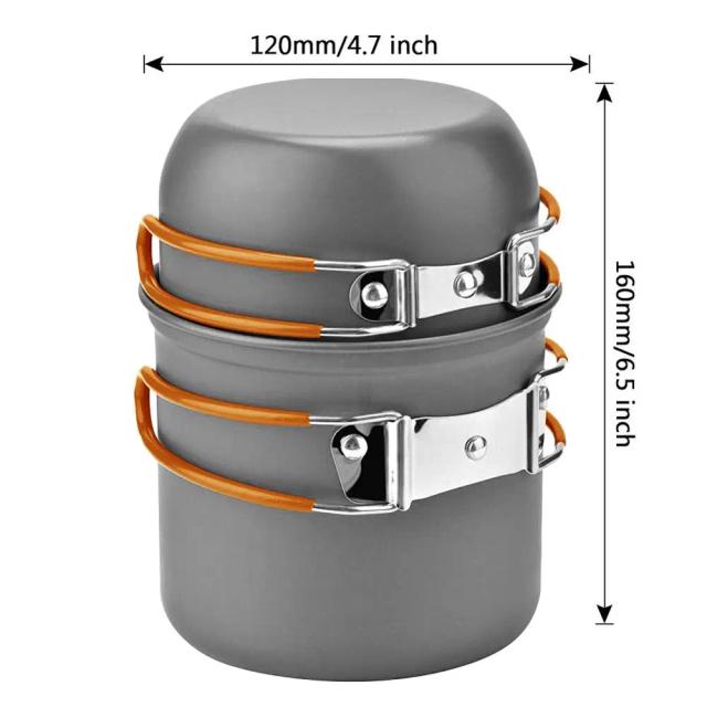 Conjunto de Panelas de Alumínio Ultraleve para Acampamento e Viagens: Ideal para Piqueniques e Churrascos