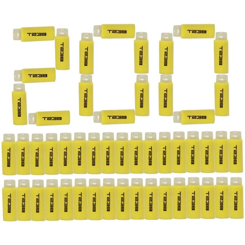 T238 200 pçs fluorescência recarga de espuma dardos bala para nerf série blasters cabeça oca luminoso marcador dardos espuma amarela dardos - Image 1