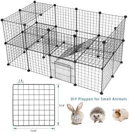 Pet cercadinho de metal cerca com porta, DIY gaiola casa para pequenos animais, gaiola dobrável, cobaias, hamster, coelho, cachorro, 36pcs - Image 1