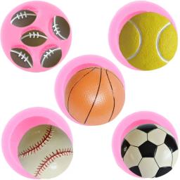 Futebol de beisebol basquete rugby tênis esporte bola molde silicone doces resina molde chocolate fondant ferramentas decoração do bolo - Image 1