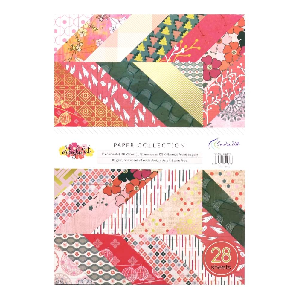 Papel de decoração para scrapbooking com estampa criativa, caminho a5 & a6, artesanato, design de um lado, fundo, origami, sem ácido - Image 1